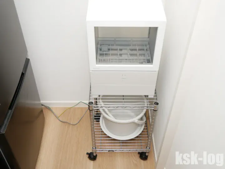 【SOLOTA導入その1】自炊派が狭いキッチンにPanasonic 食洗機NP-TML1-Wを購入して、スチールラック・バケツ排水・アース延長して設置したのサムネイル
